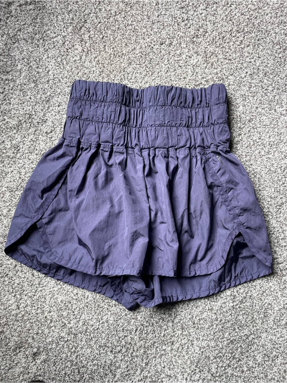 2 Pair Free People Smocked High-Waist Athletic Shorts